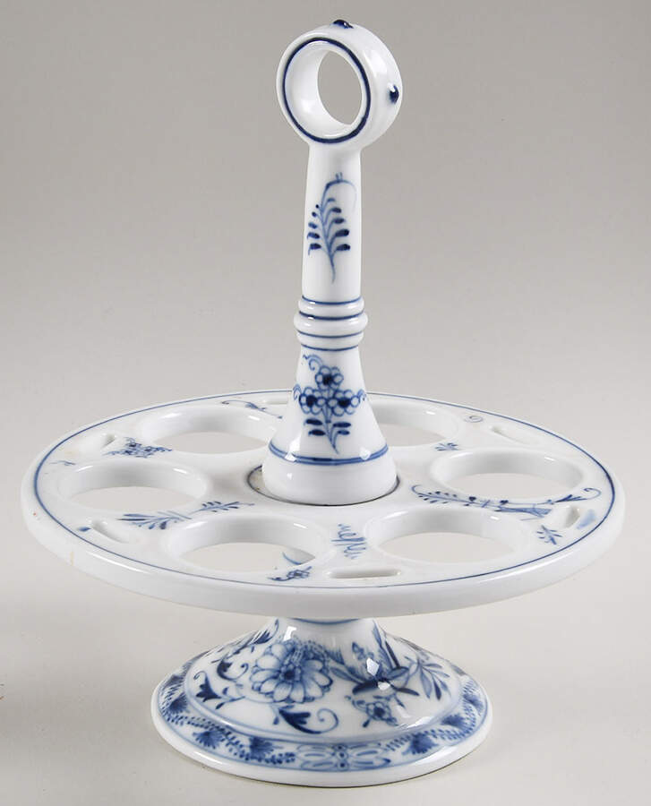 Blue Onion ("Sword" Backstamp) Stand for Egg Cup Set by Meissen (Germany)-1