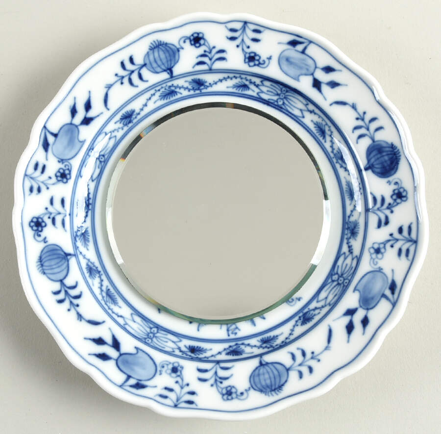 Blue Onion ("Sword" Backstamp) Mirror-Small (SP) HC by Meissen (Germany)-1