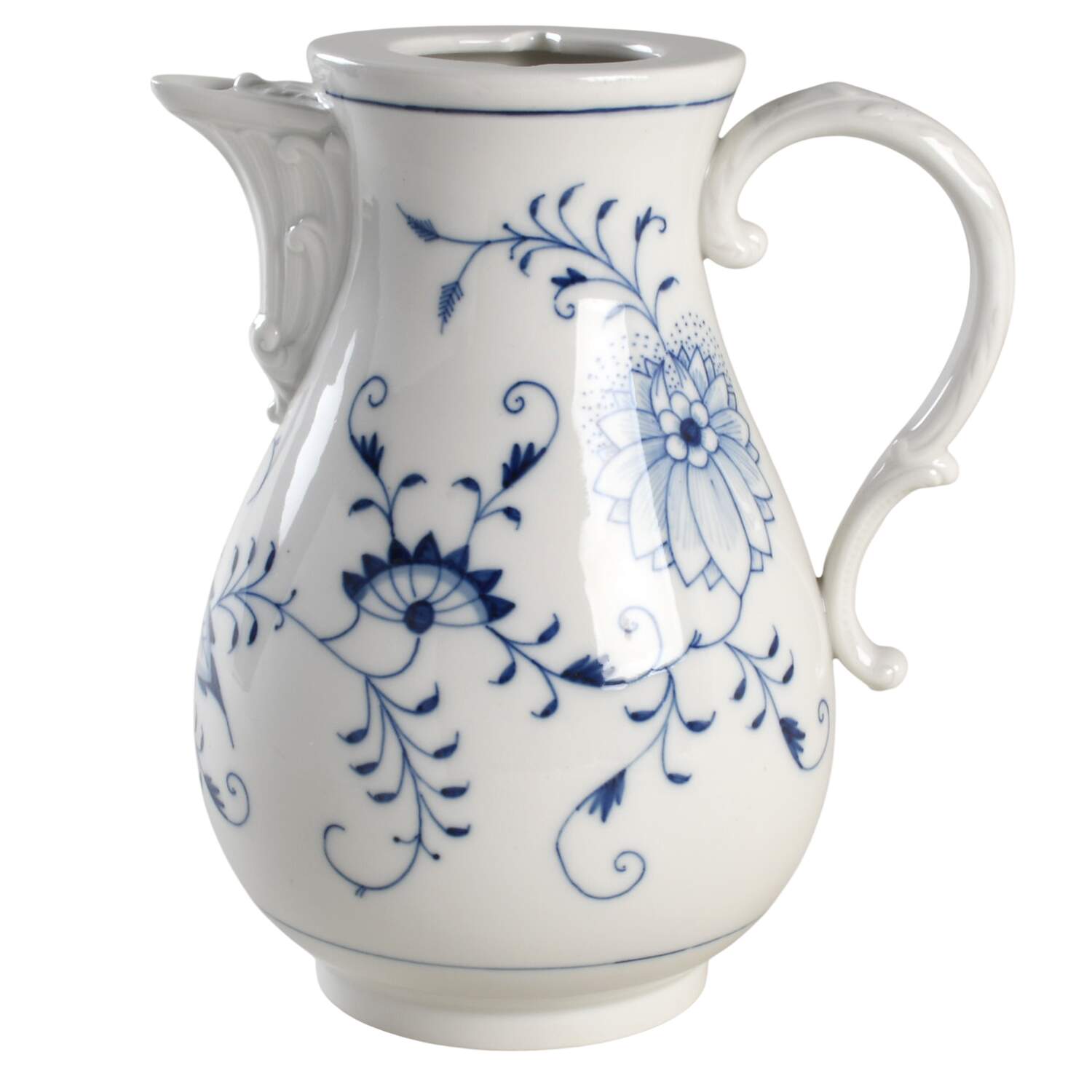 Blue Onion ("Sword" Backstamp) Coffee Pot No Lid by Meissen (Germany)-1