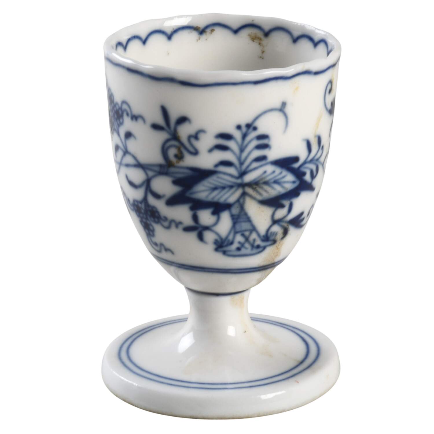 Blue Onion ("Sword" Backstamp) Single Egg Cup by Meissen (Germany)-1