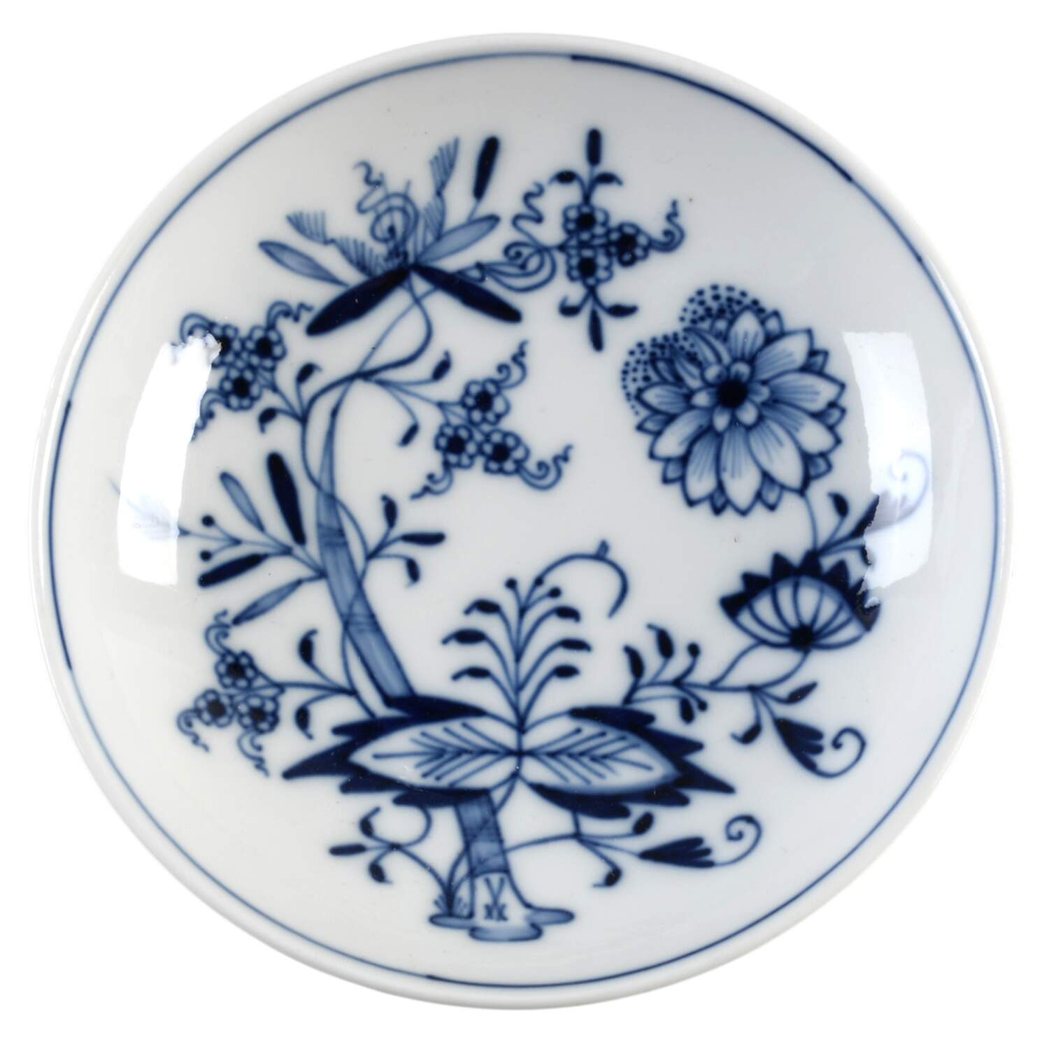 Blue Onion ("Sword" Backstamp) Saucer for Flat Demitasse Cup by Meissen (Germany)-1