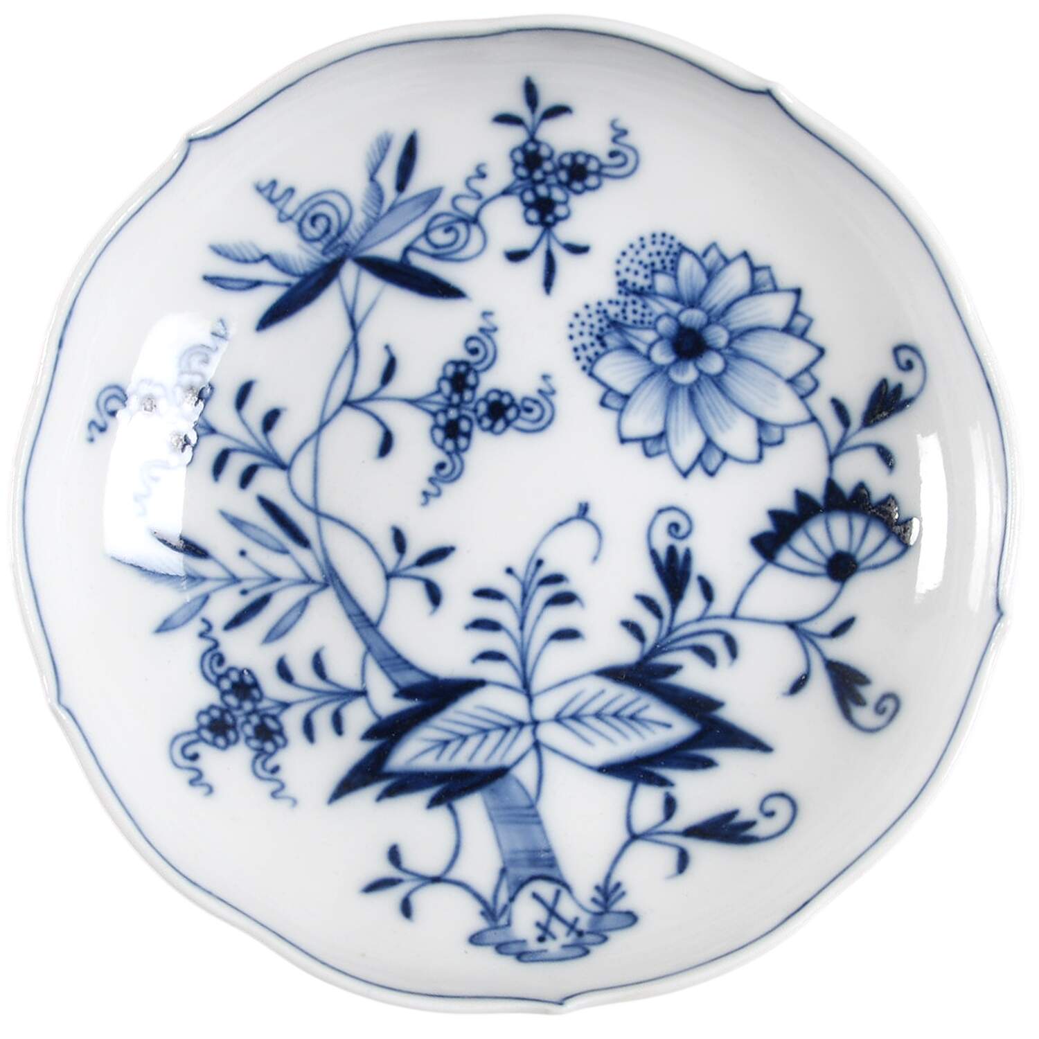 Blue Onion ("Sword" Backstamp) Saucer for Flat Cup by Meissen (Germany)-1