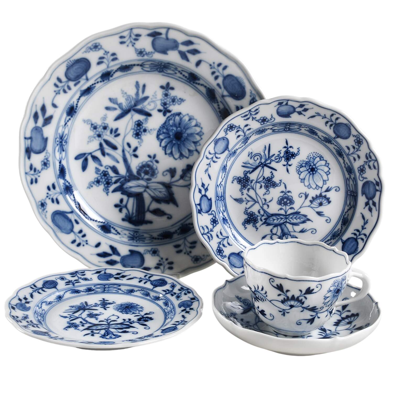 Blue Onion ("Sword" Backstamp) 40  Piece Estate Set by Meissen (Germany)-1
