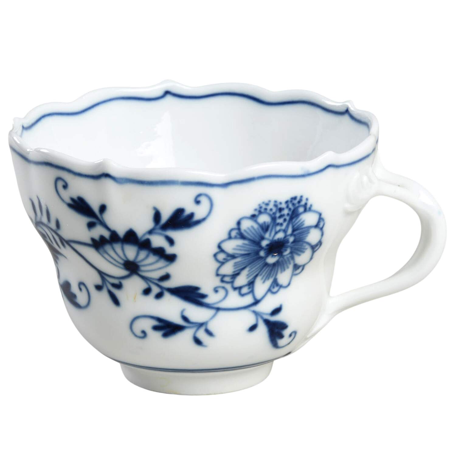 Blue Onion ("Sword" Backstamp) Flat Cup by Meissen (Germany)-1