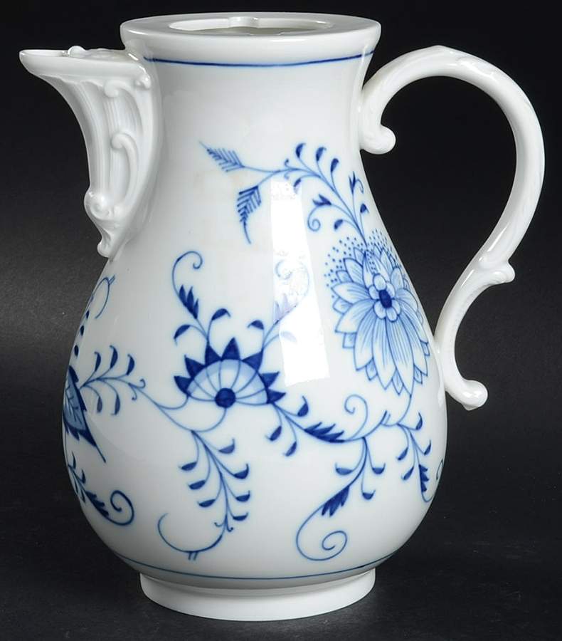 Blue Onion ("Sword" Backstamp) Coffee Pot No Lid by Meissen (Germany)-1