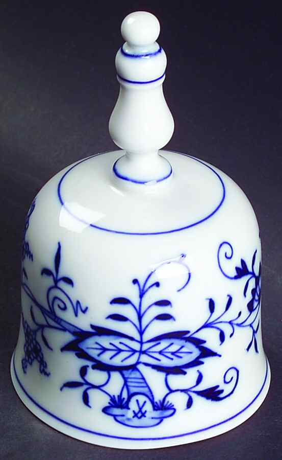 Blue Onion ("Sword" Backstamp) Bell by Meissen (Germany)-1