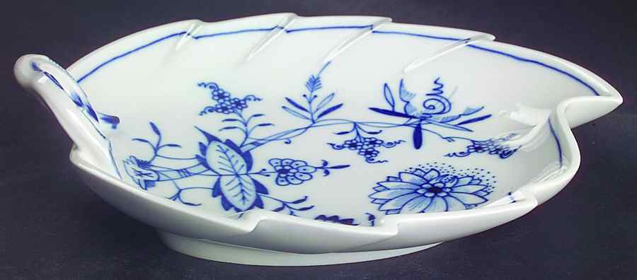 Blue Onion ("Sword" Backstamp) 9" Leaf Dish by Meissen (Germany)-1