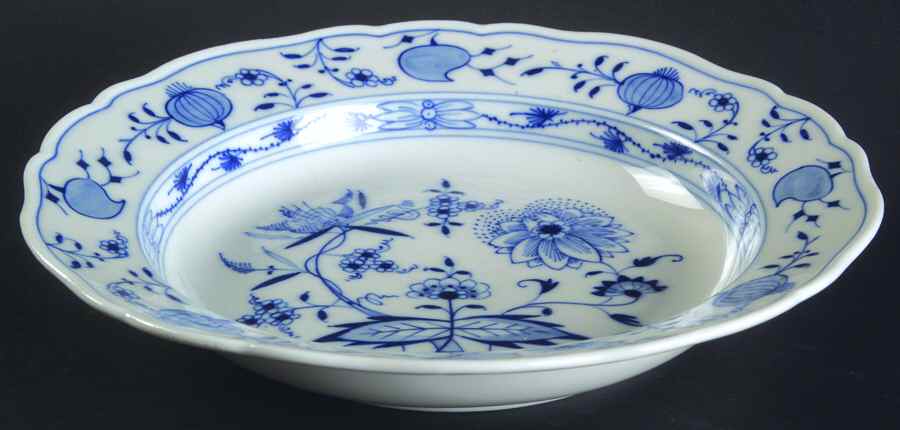 Blue Onion ("Sword" Backstamp) Rim Soup Bowl by Meissen (Germany)-1