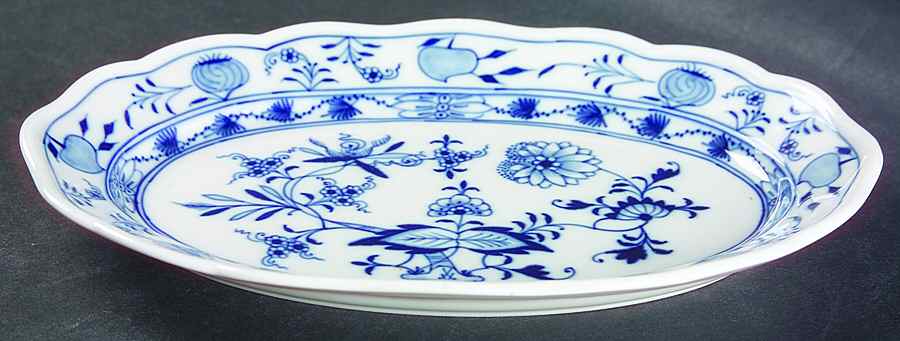 Blue Onion ("Sword" Backstamp) Relish by Meissen (Germany)-1