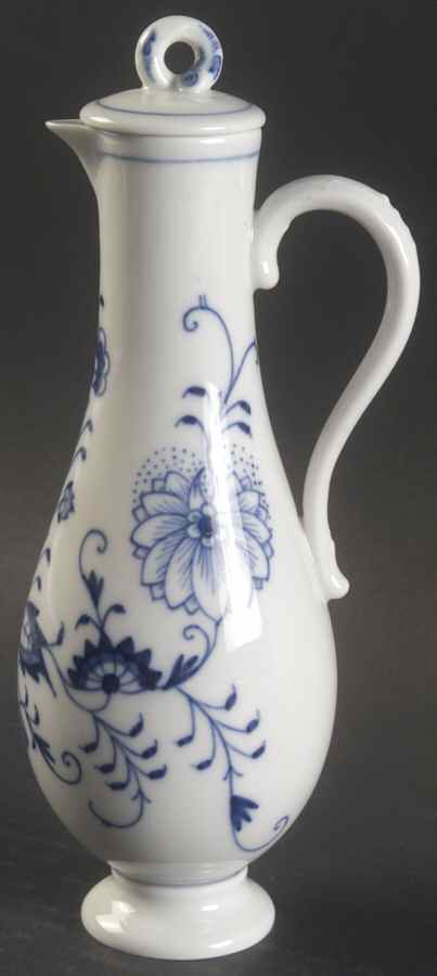 Blue Onion ("Sword" Backstamp) Vinegar Cruet with Stopper by Meissen (Germany)-1