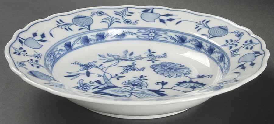 Blue Onion ("Sword" Backstamp) Rim Soup Bowl by Meissen (Germany)-1
