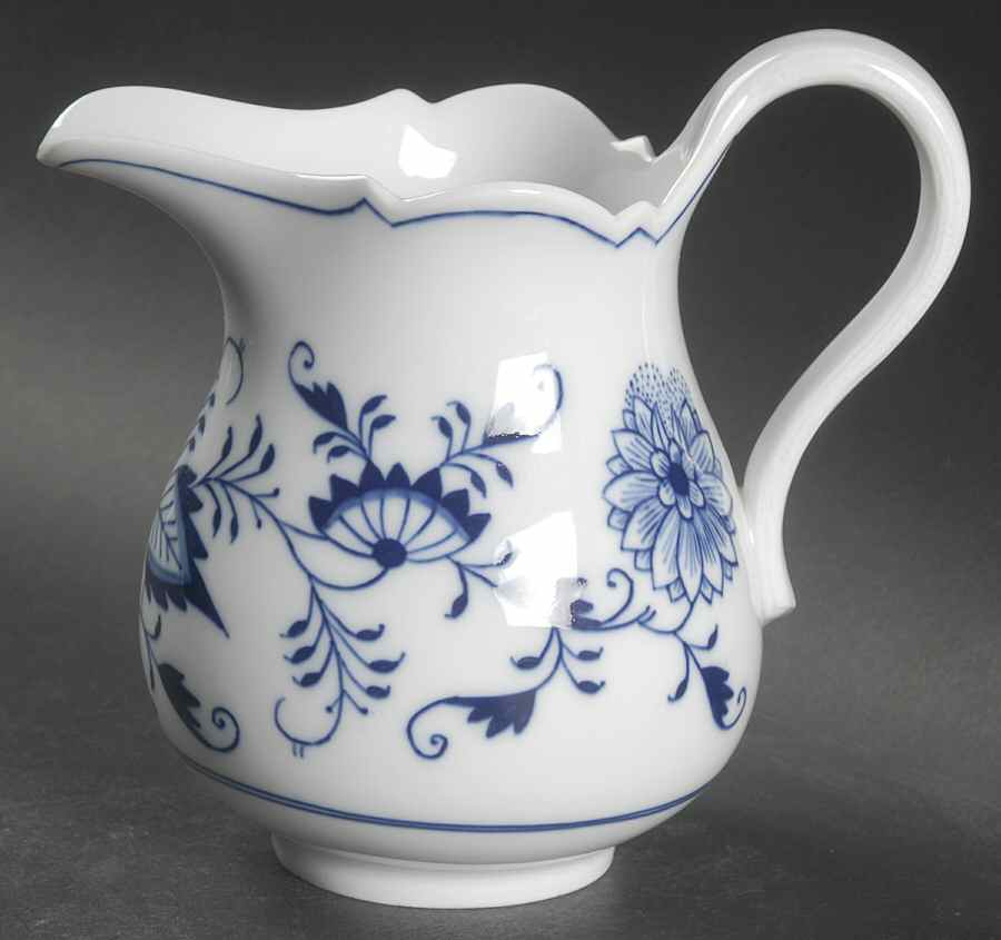 Blue Onion ("Sword" Backstamp) 16 Oz Milk Jug by Meissen (Germany)-1