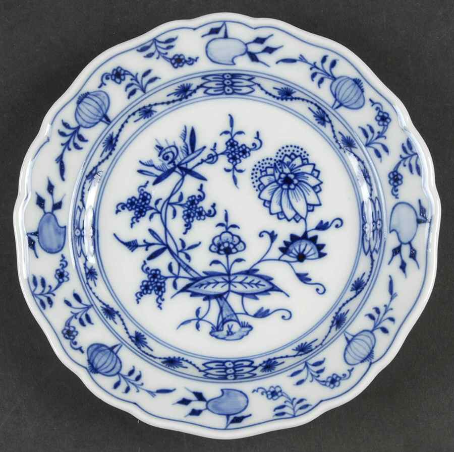 Blue Onion ("Sword" Backstamp) Salad Plate by Meissen (Germany)-1