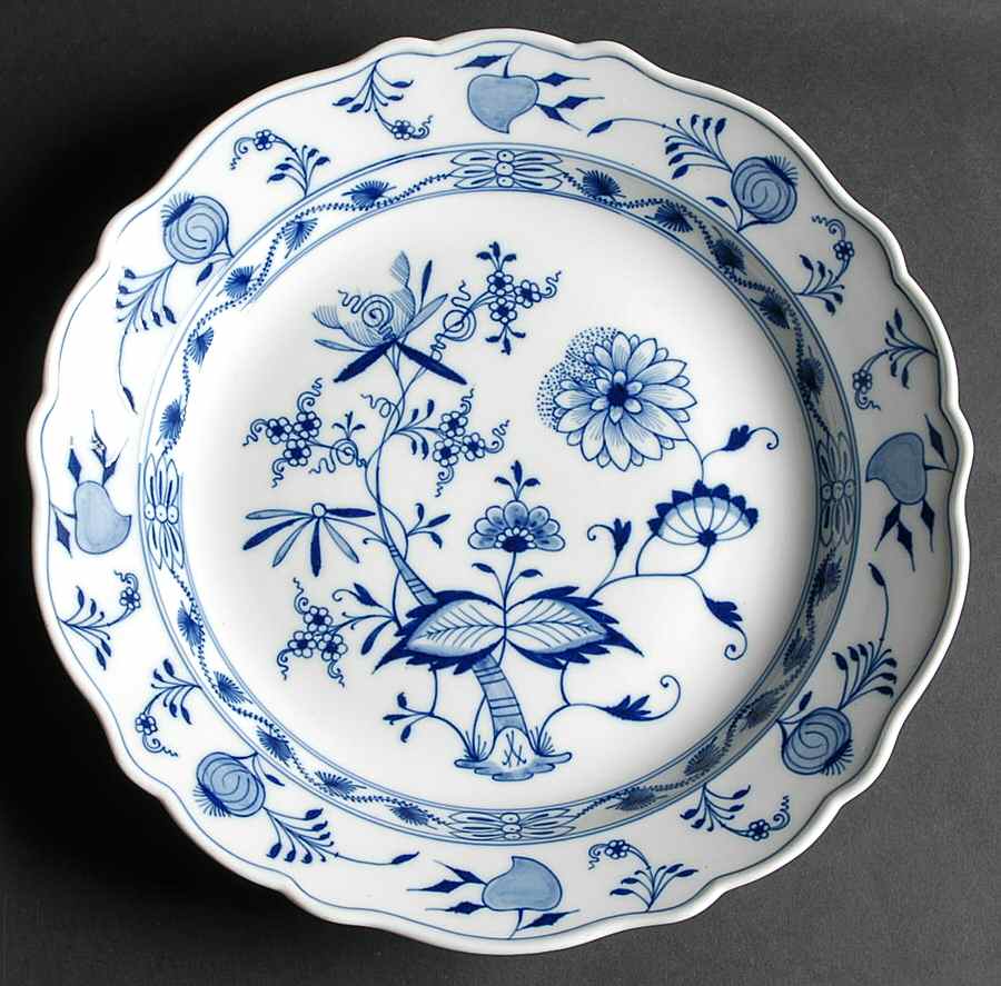 Blue Onion ("Sword" Backstamp) 12" Chop Plate (Round Platter) by Meissen (Germany)-1