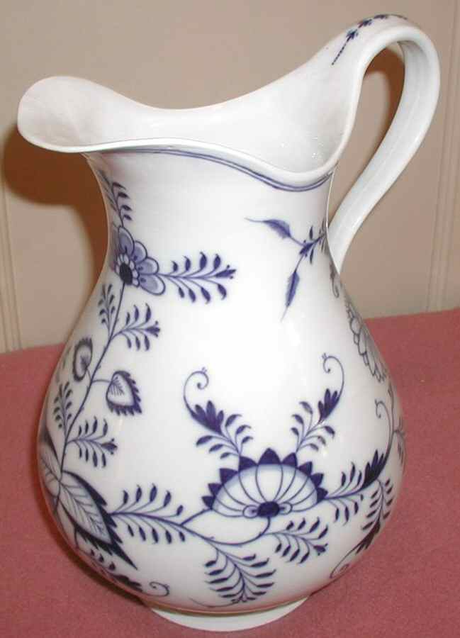 Blue Onion ("Sword" Backstamp) 128 Oz Pitcher by Meissen (Germany)-1