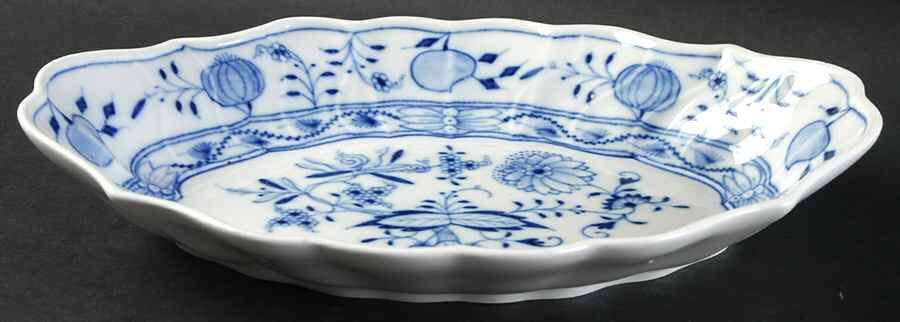 Blue Onion ("Sword" Backstamp) Relish by Meissen (Germany)-1
