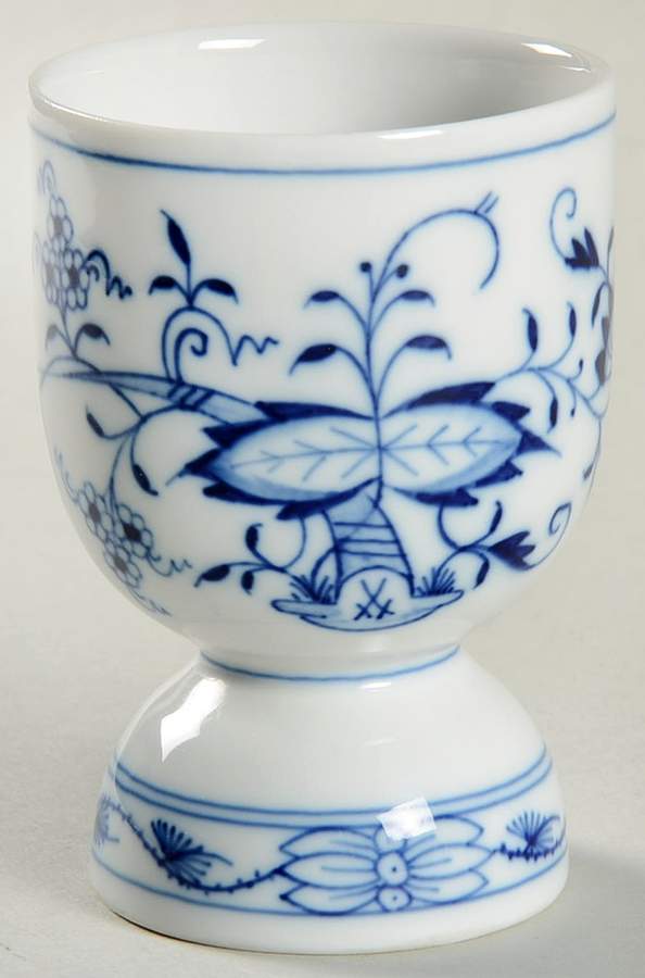 Blue Onion ("Sword" Backstamp) Double Egg Cup by Meissen (Germany)-1