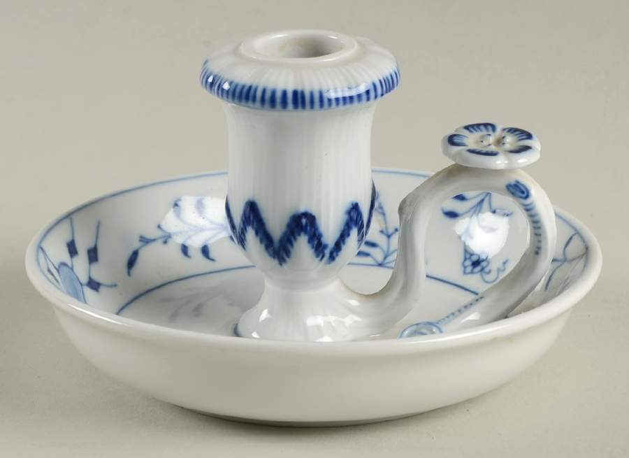 Blue Onion ("Sword" Backstamp) Candleholder by Meissen (Germany)-1