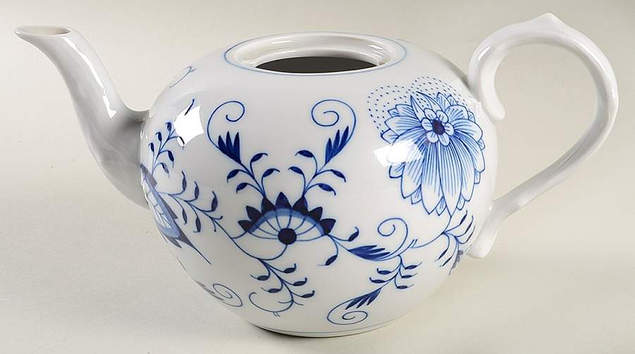 Blue Onion ("Sword" Backstamp) Teapot No Lid by Meissen (Germany)-1