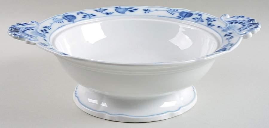 Blue Onion ("Sword" Backstamp) Round Vegetable No Lid by Meissen (Germany)-1