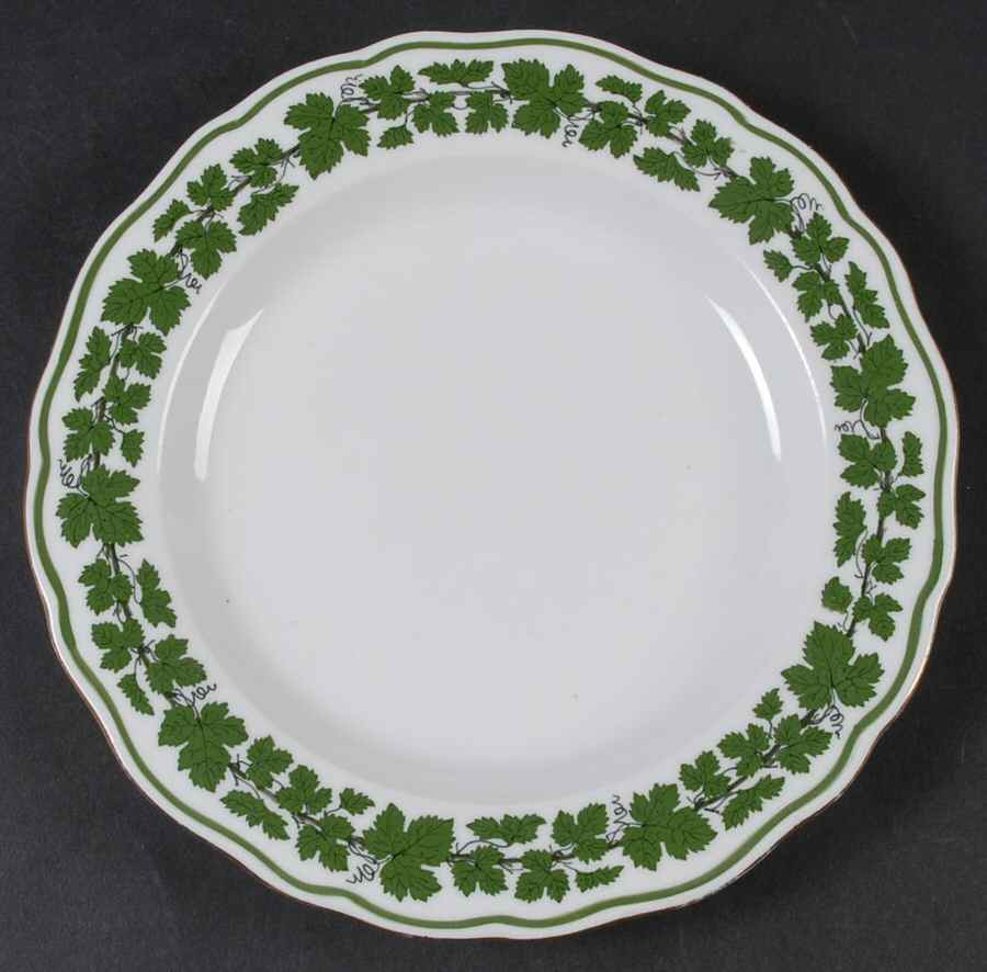 Full Green Vine (Scalloped, Gold Trim) Salad Plate by Meissen (Germany)-1