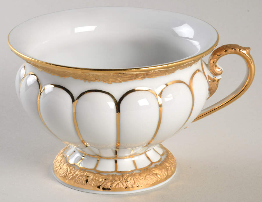Gold Leaf (Germany) Footed Cup by Meissen (Germany)-1