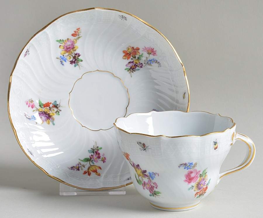 MSS13 Flat Cup & Saucer Set by Meissen (Germany)-1