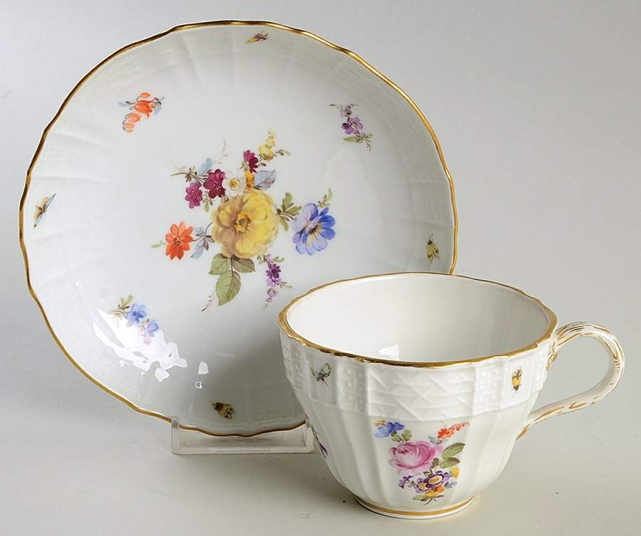 MSS13 Flat Cup & Saucer Set by Meissen (Germany)-1
