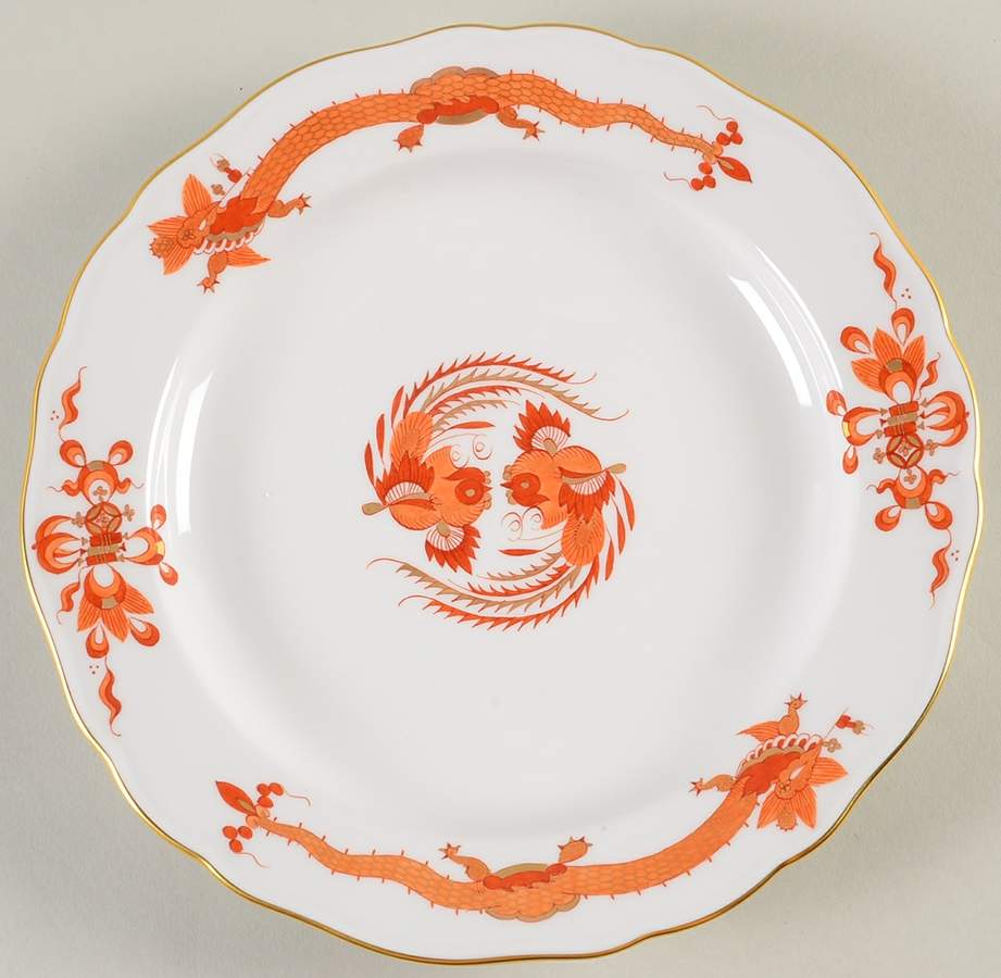 Dragon Red Luncheon Plate by Meissen (Germany)-1