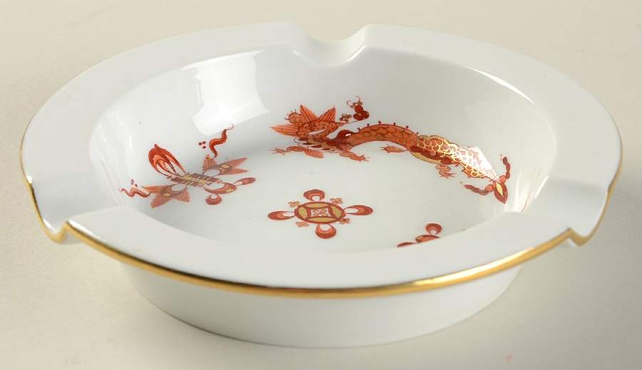 Dragon Red 4" Ashtray by Meissen (Germany)-1