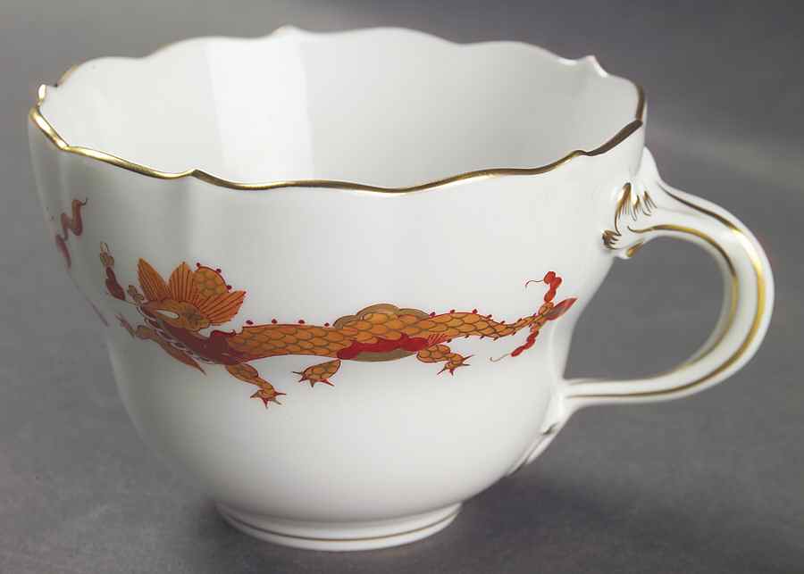 Dragon Red Breakfast Cup by Meissen (Germany)-1