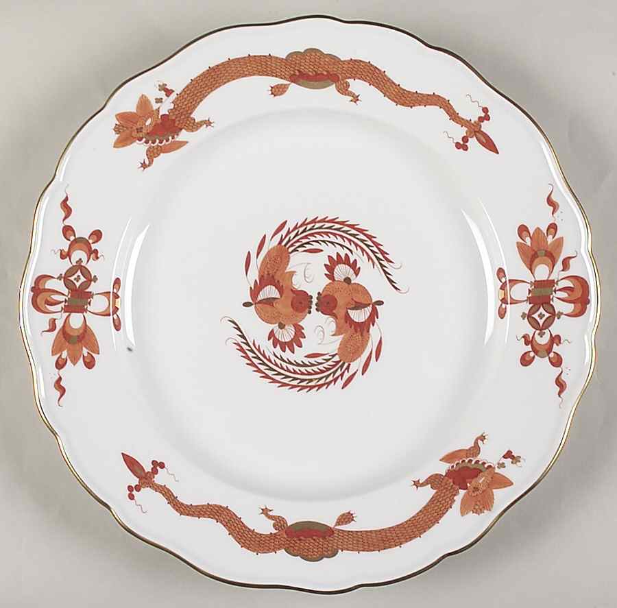 Dragon Red Large Dinner Plate by Meissen (Germany)-1