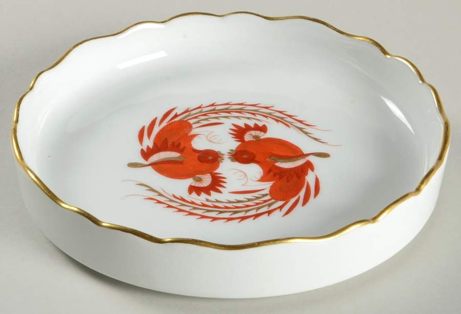 Dragon Red Lazy Susan-Center Section by Meissen (Germany)-1