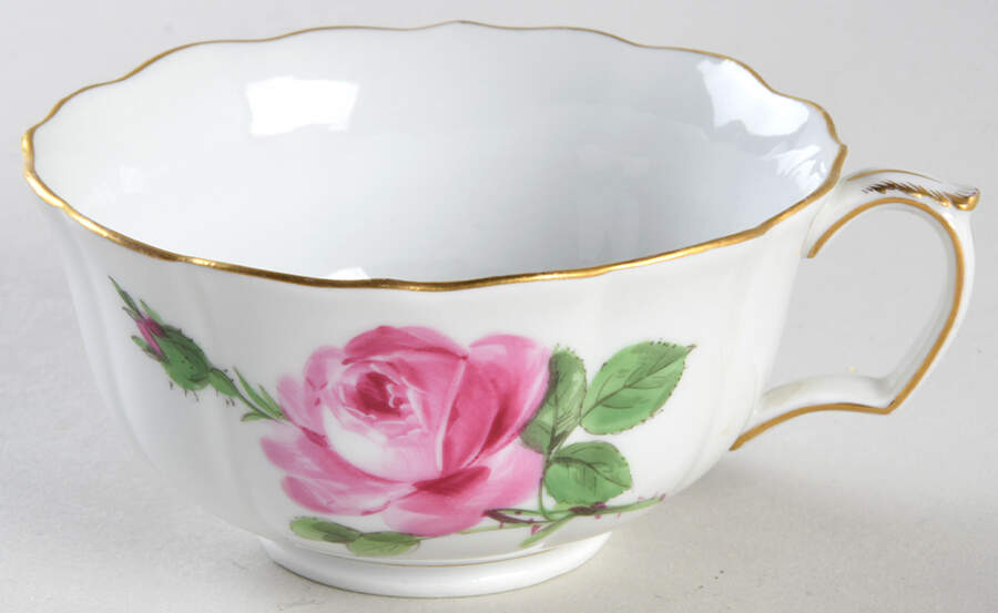 Rose Pink ("X" Backstamp) Flat Cup by Meissen (Germany)-1