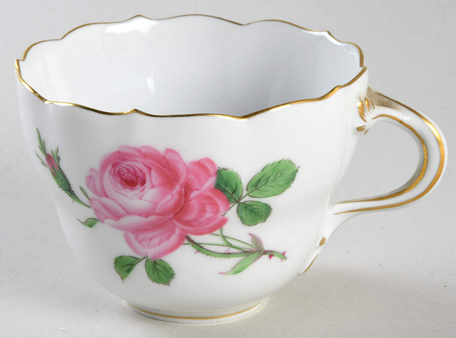 Rose Pink ("X" Backstamp) Flat Cup by Meissen (Germany)-1