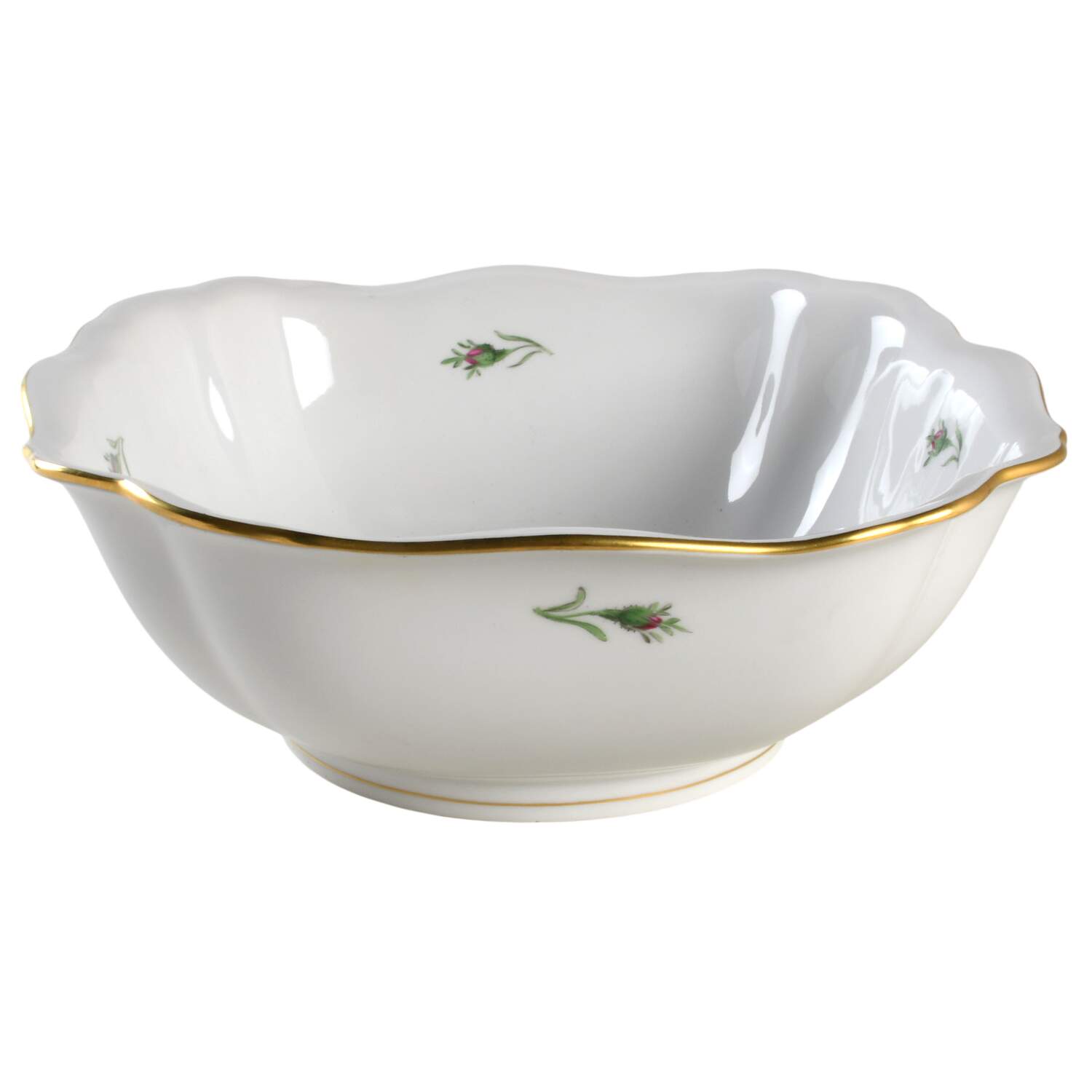 Rose Pink ("X" Backstamp) 10" Square Vegetable Bowl by Meissen (Germany)-1