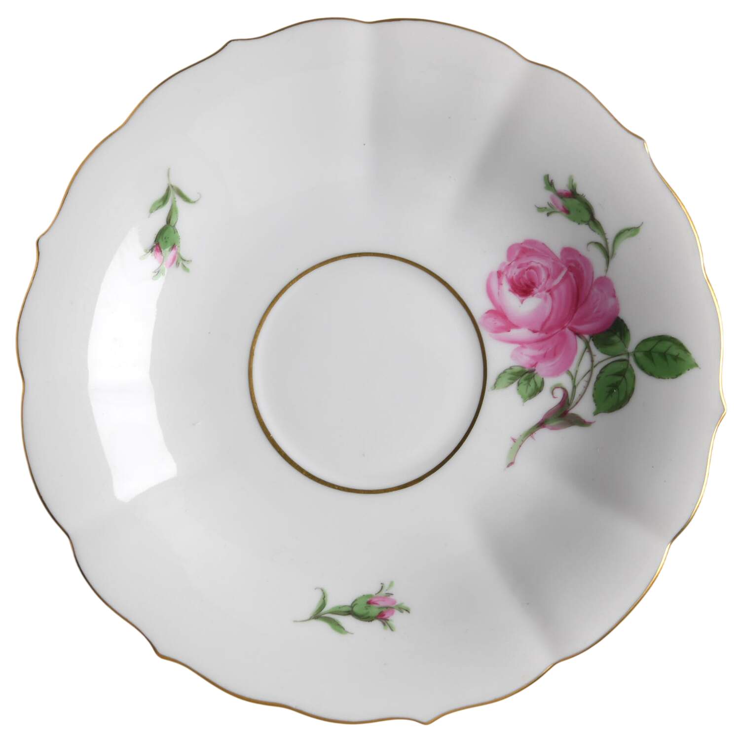 Rose Pink ("X" Backstamp) Saucer by Meissen (Germany)-1