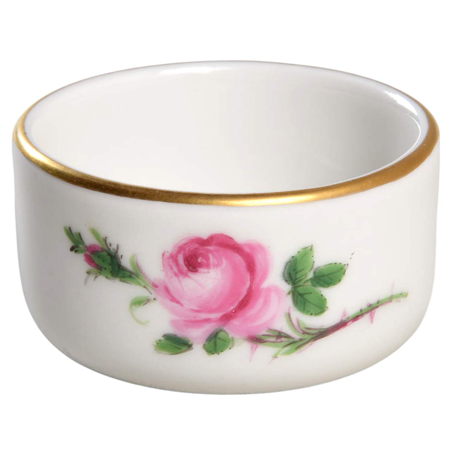 Rose Pink ("X" Backstamp) Salt Cellar by Meissen (Germany)-1