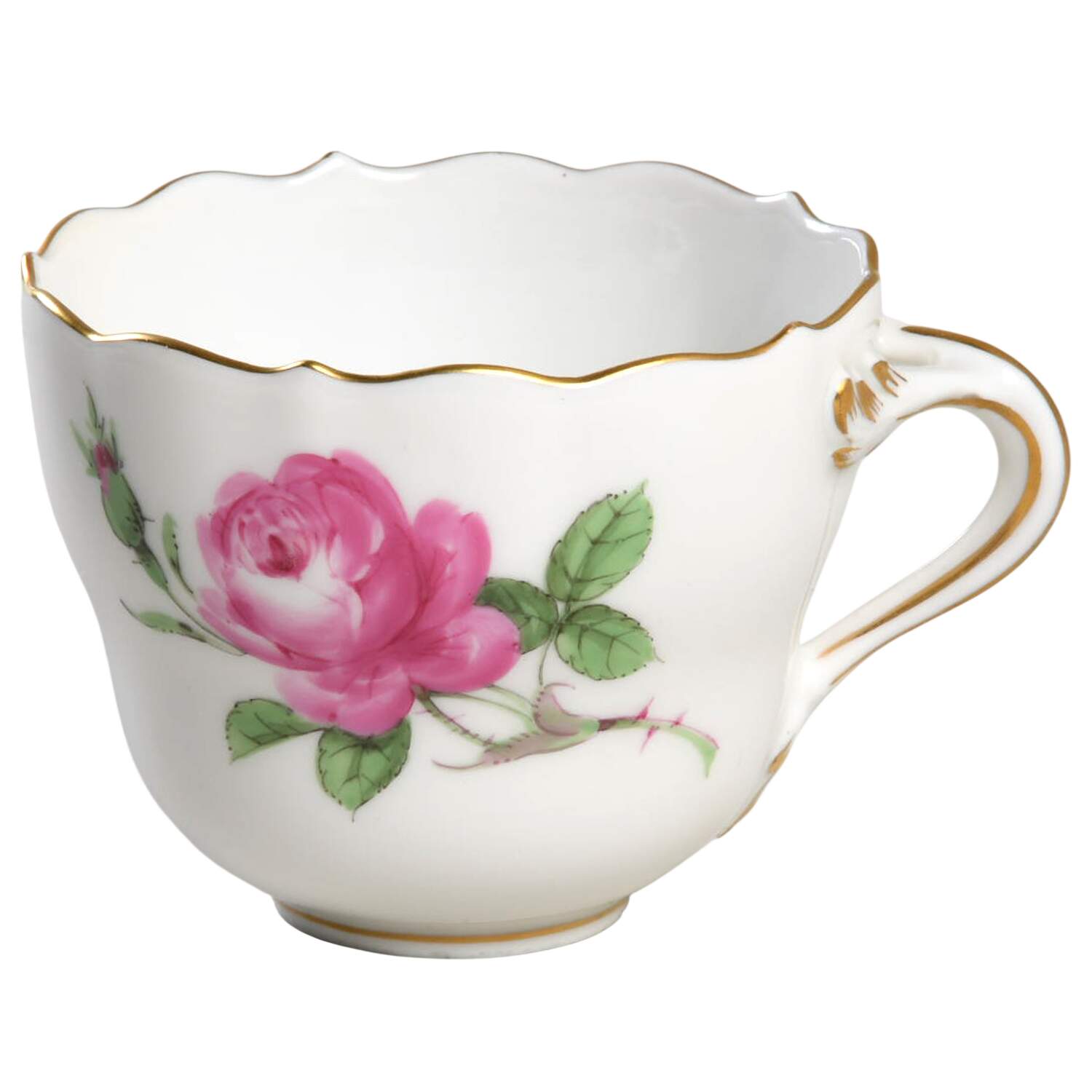 Rose Pink ("X" Backstamp) Flat Demitasse Cup by Meissen (Germany)-1