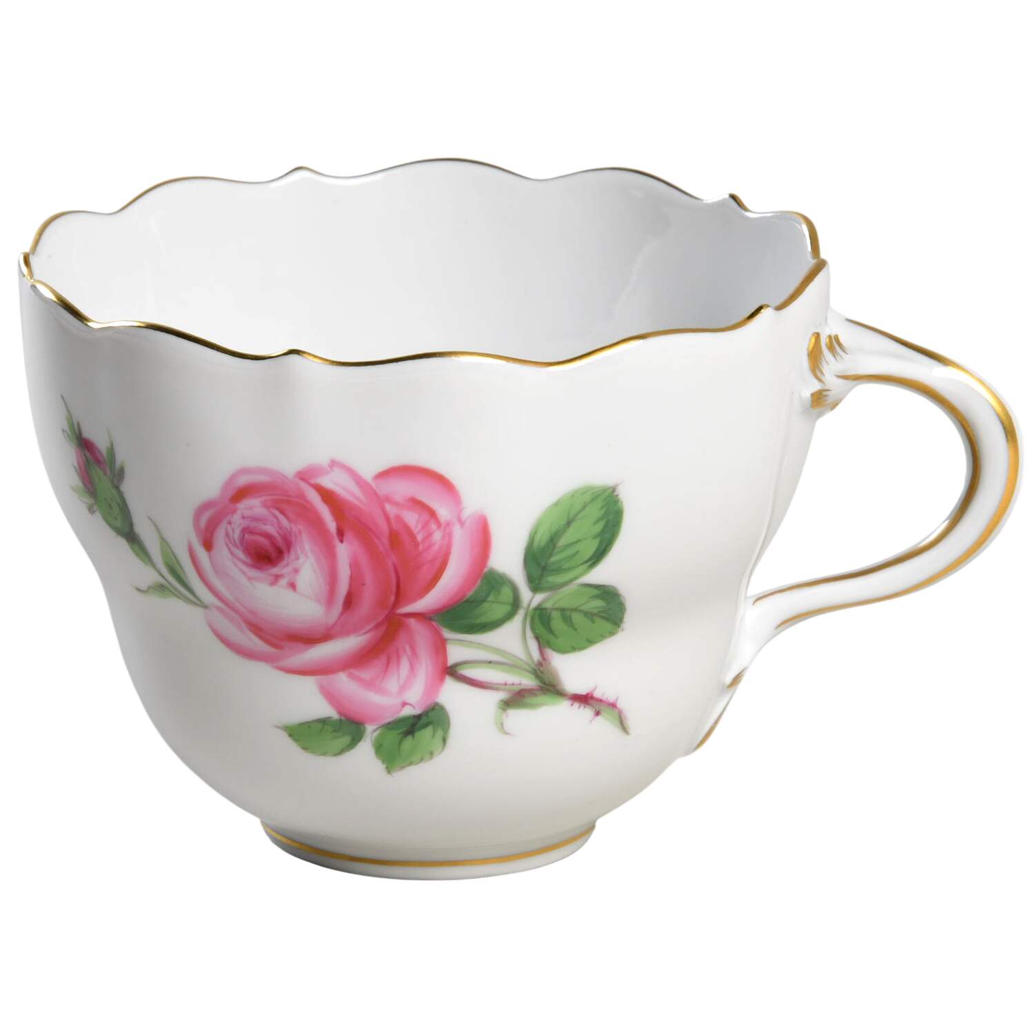Rose Pink ("X" Backstamp) Flat Cup by Meissen (Germany)-1