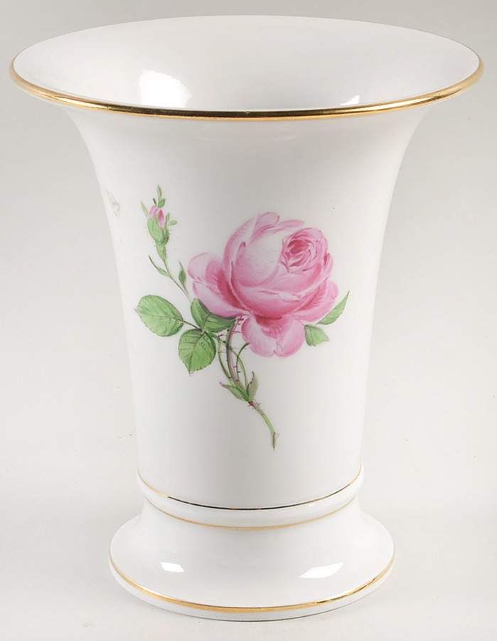 Rose Pink ("X" Backstamp) 5" Vase by Meissen (Germany)-1