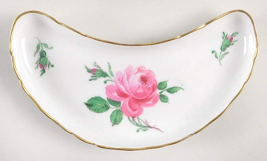 Rose Pink ("X" Backstamp) Bone Dish by Meissen (Germany)-1