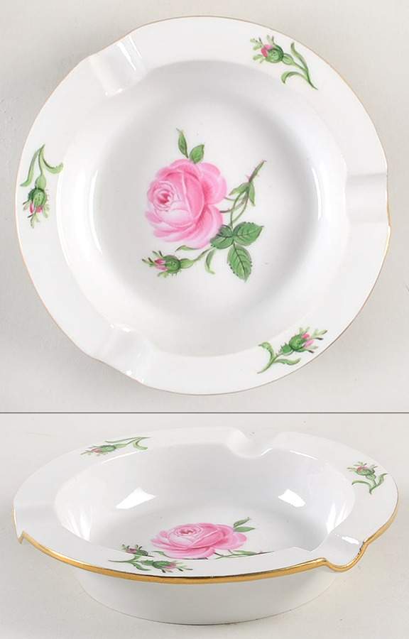 Rose Pink ("X" Backstamp) 4" Ashtray by Meissen (Germany)-1