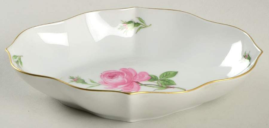Rose Pink ("X" Backstamp) 7" Oval Tray by Meissen (Germany)-1