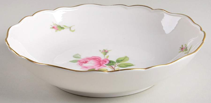 Rose Pink ("X" Backstamp) 8" Round Vegetable Bowl by Meissen (Germany)-1