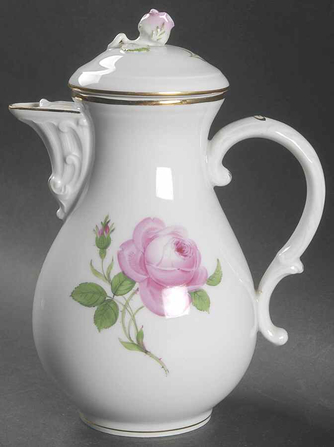 Rose Pink ("X" Backstamp) Coffee Pot & Lid by Meissen (Germany)-1