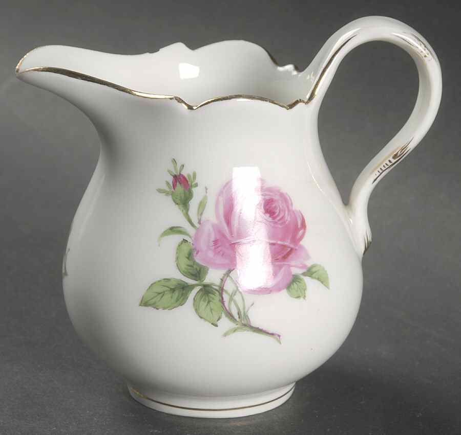 Rose Pink ("X" Backstamp) Mini Creamer by Meissen (Germany)-1