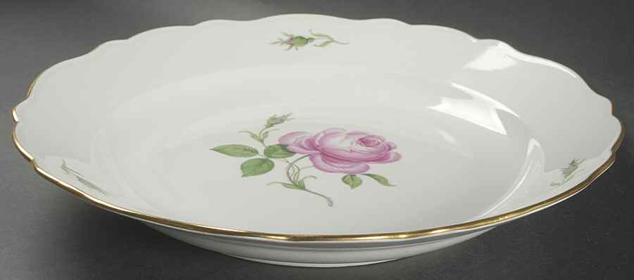 Rose Pink ("X" Backstamp) 14" Deep Round Platter by Meissen (Germany)-1