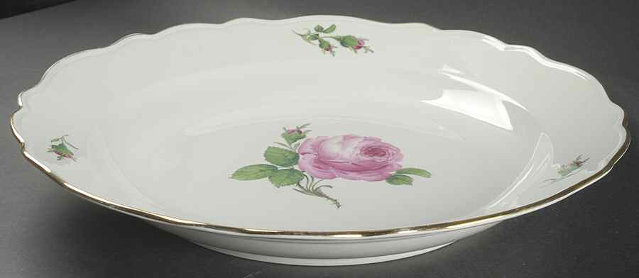Rose Pink ("X" Backstamp) 15" Deep Round Platter by Meissen (Germany)-1
