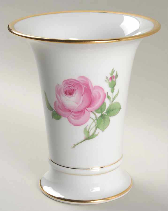 Rose Pink ("X" Backstamp) 7" Vase by Meissen (Germany)-1